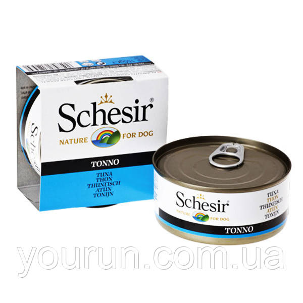 Schesir (Шезир) ТУНЕЦЬ (Tuna) вологий корм консерви для собак, банка 150гр.