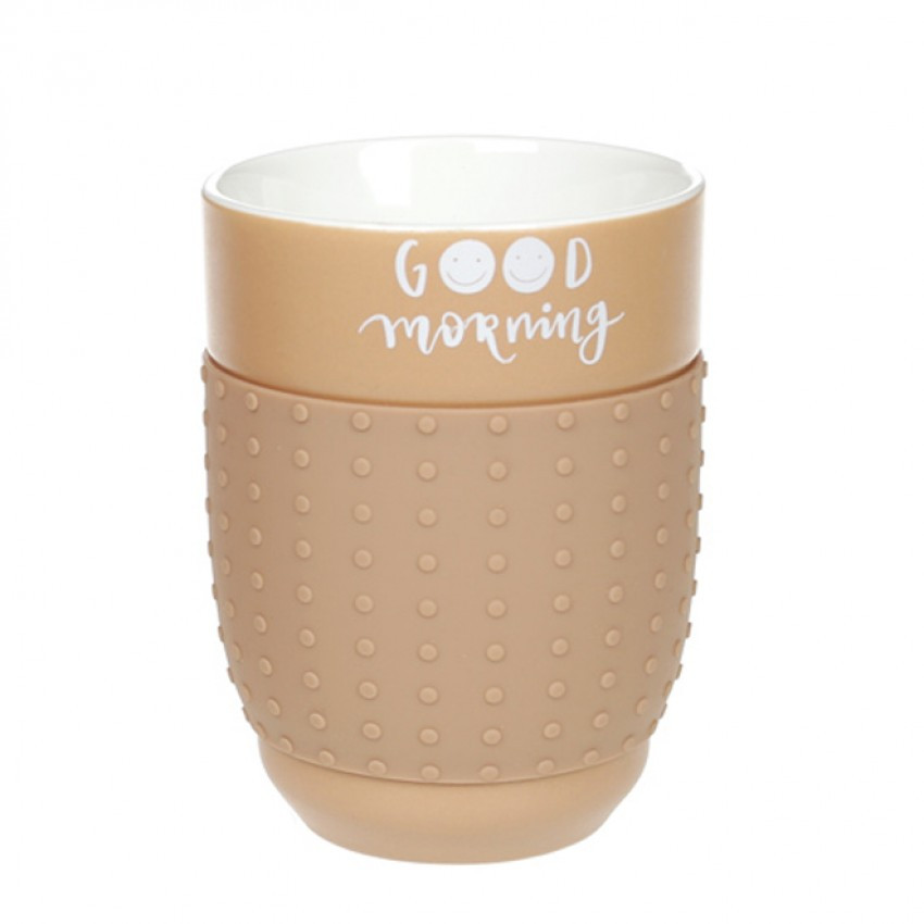 Порцеляновий стакан із силіконовим тримачем BonaDi Good Morning 400 мл (920-111), фото 1