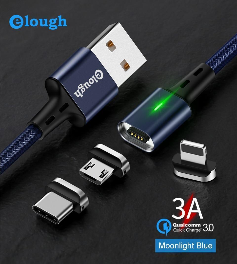 Магнитный кабель магнитная зарядка Elough 3А Lightning (iphone) 100см 1м Вишневый - фото 6 - id-p1051192232