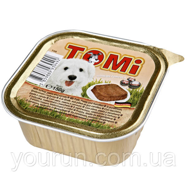 TOMi ІНДИЧКА ПАСТА МОРКВА (turkey, pasta, carrots) консерви корм для собак, паштет 150гр.
