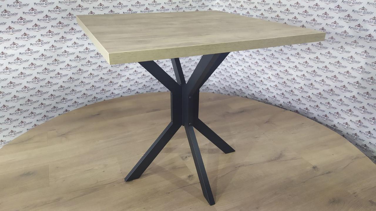 Стол обеденный квадратный Фолд металл черный бархат, столешница дсп вествуд 800*800 мм (Металл-Дизайн ТМ) - фото 1 - id-p1412792183