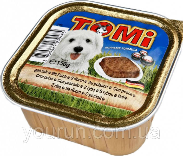 TOMi РИБА (fish) консерви корм для собак, паштет 150гр.