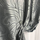 Готові жакардові штори Штори з жакарду Жакардові штори на тасьмі Штори 150х270 Сірий, фото 4