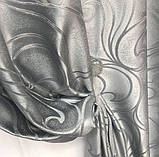 Готові жакардові штори Штори з жакарду Жакардові штори на тасьмі Штори 150х270 Сірий, фото 6