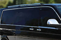 Полная окантовка стекол (14 шт, нерж) 2 боковых двери, Длинная база для авто.модел. Volkswagen T5 Caravelle