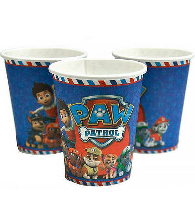 Одноразові стакани "Щенячий Патруль" (10 шт.), 250 мл, фото 1