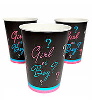 Бумажные стаканы "Girl or Boy" (10 шт.), Польша, 250 мл