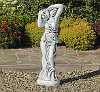 Садовая парковая скульптура Дама с кувшином 83х26х23 см Серый