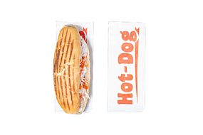 Пакет куточок паперовий Hot-Dog, 210х85 мм, білий, червоний принт