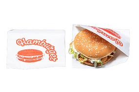 Пакет куточок паперовий Hamburger, 150х140 мм, білий