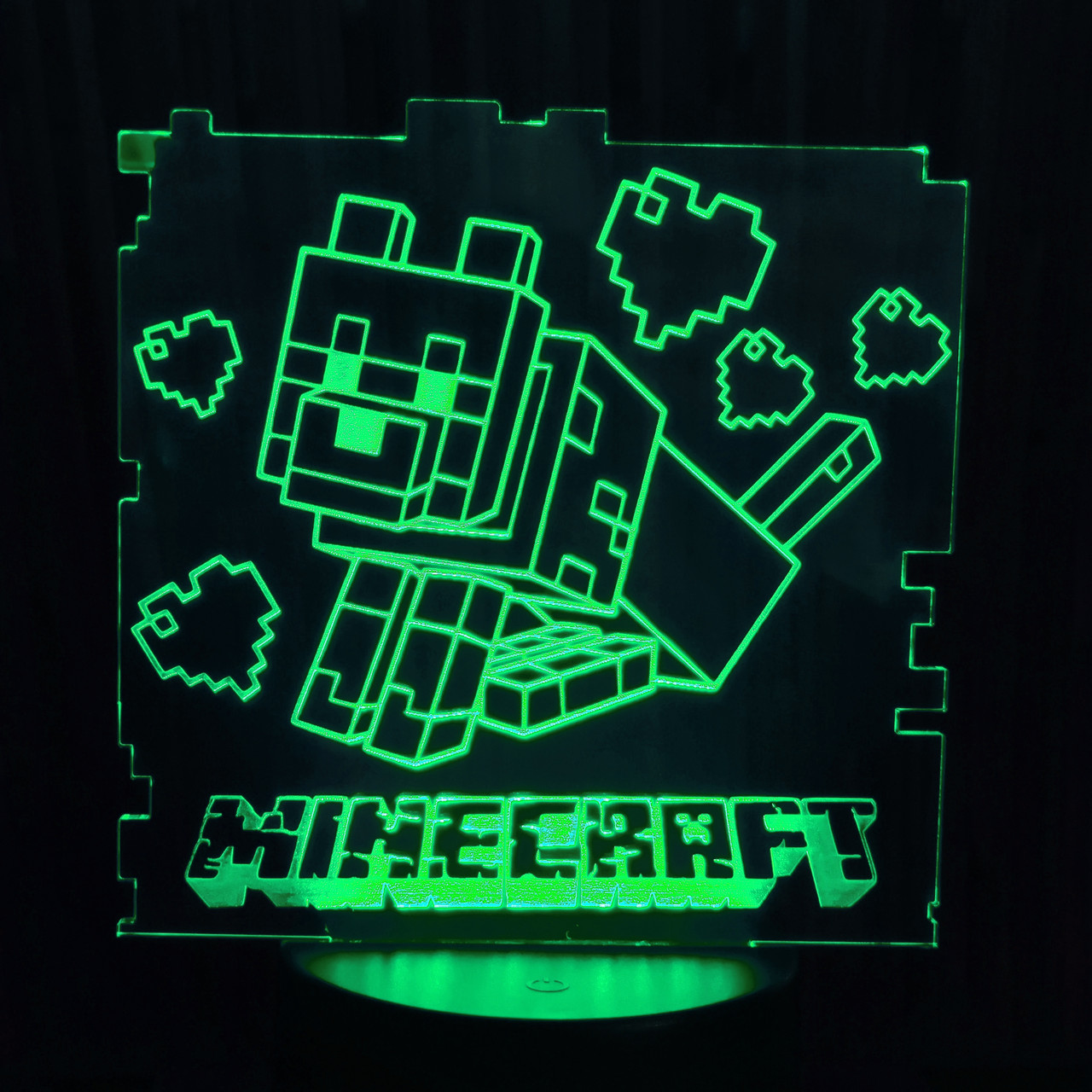 Акриловий світильник-нічник Minecraft зелений tty-n000320