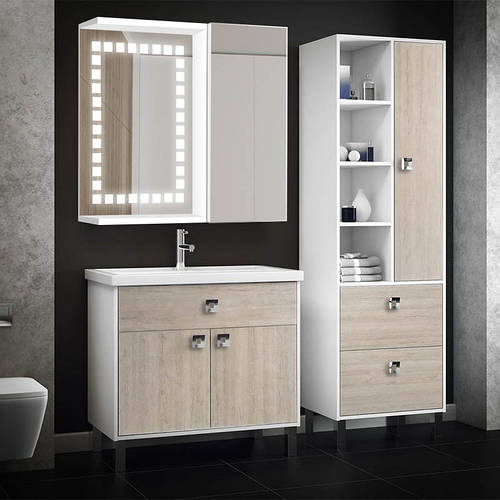 Зеркальный шкаф с подсветкой 5 Вт для ванной комнаты 600х700 ...