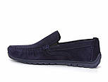 Замшеві мокасини на резинці сині чоловіче взуття великих розмірів Rosso Avangard Moccarez Blu Vel BS, фото 4