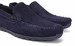 Замшеві мокасини на резинці сині чоловіче взуття великих розмірів Rosso Avangard Moccarez Blu Vel BS, фото 8