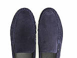 Замшеві мокасини на резинці сині чоловіче взуття великих розмірів Rosso Avangard Moccarez Blu Vel BS, фото 9