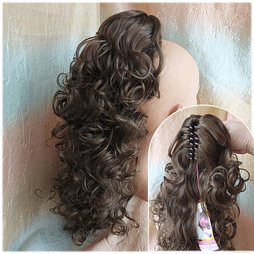 Хвіст шиньон кучерявий на крабі русявий 902В-10"-10