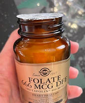 Фолієва кислота Солгар Solgar Folate 666 mcg DFE (Metafolin 400 mcg) 100 таблеток, фото 2