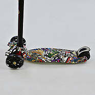 Самокат триколісний Best Scooter A 24642/779-1386 MAXI 4 міцна алюмінієва трубка, світло коліс, фото 3