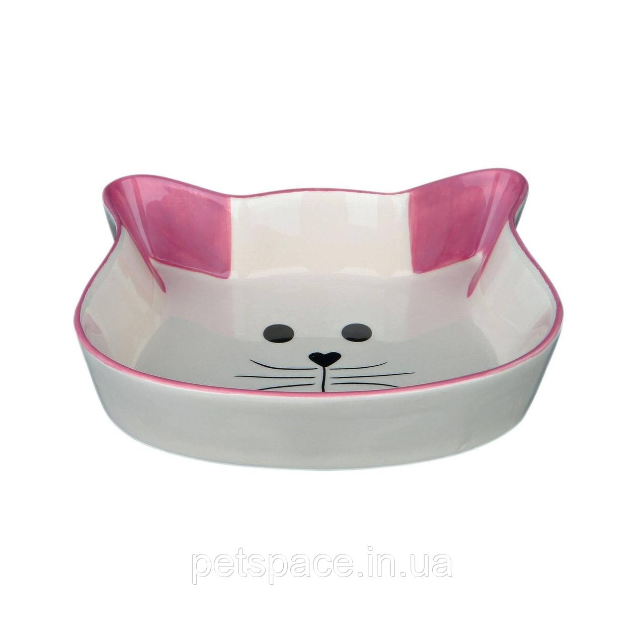 Керамічна біла миска в формі кота для котів та кішок Trixie (Тріксі) 0,25л / 12см, фото 1