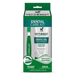 Набір Vet`s best Dental Care kit (Ветс Бест гель+зубная щітка, свіже дихання) 103мл.