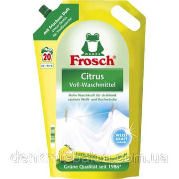 Гель Фрош Лимон для прання білих тканин з екстрактом лимона Frosch Citrus Vollwaschmittel 1800 мл