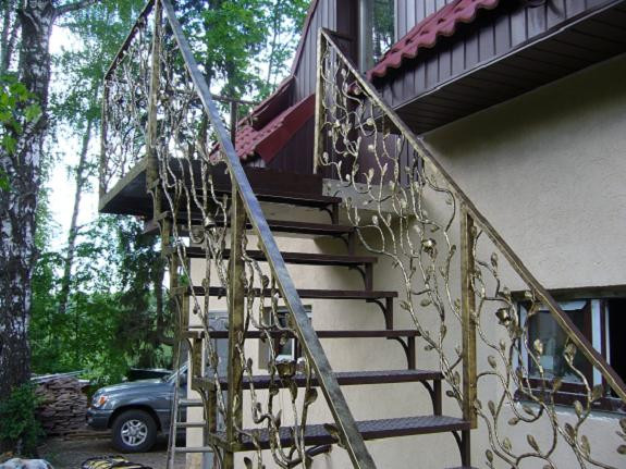 Драбини прихований каркас із кованою огорожею