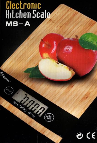 Весы кухонные Domotec MS-A дизайн под дерево - фото 2 - id-p1413012389
