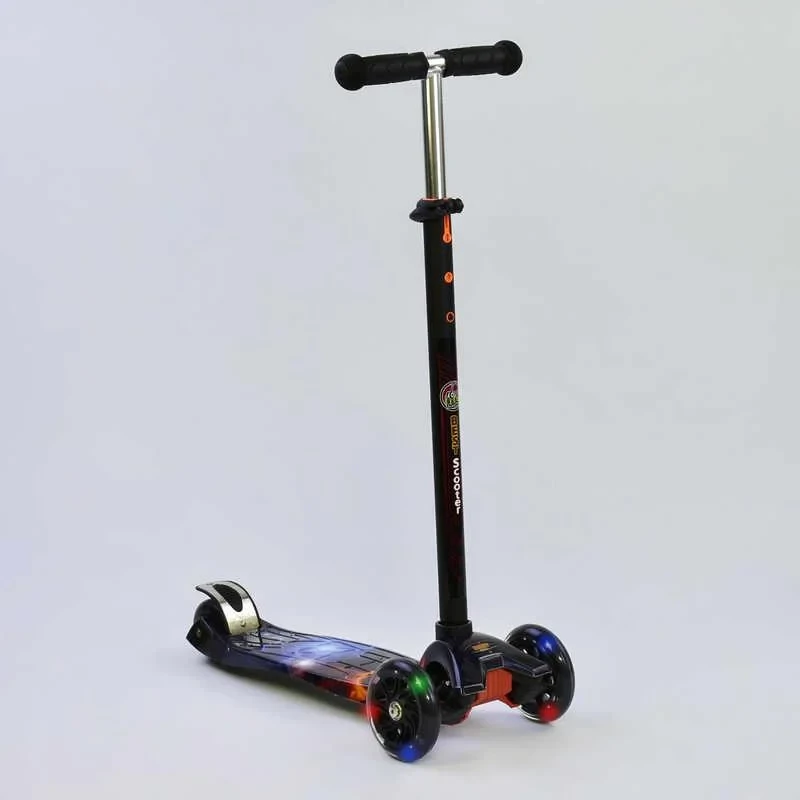 Самокат триколісний Best Scooter A 24662/779-1311 MAXI 4 міцна алюмінієва трубка, світло коліс, фото 1