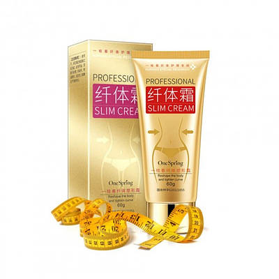 Уцінка Антицелюлітний Крем для тіла One Spring Professional Slim Cream для Корекції і Моделювання фігури, 60g