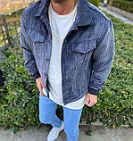 Чоловіча вельветова сорочка M789 сіра, фото 2