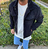 Чоловіча вельветова сорочка M790 чорна, фото 2