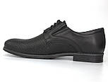 Літні туфлі дербі шкіряні чорні на широку ногу взуття високий підйом Rosso Avangard Derby RezBlack Perf, фото 4