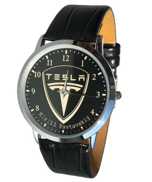 Годинник чоловічий наручний автомобіль Тесла, Tesla, подарунок для чоловіка, іменний годинник