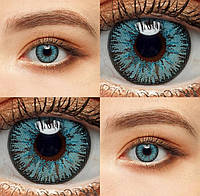 Цветные линзы для глаз голубые Blue (пара) + контейнер для хранения в подарок