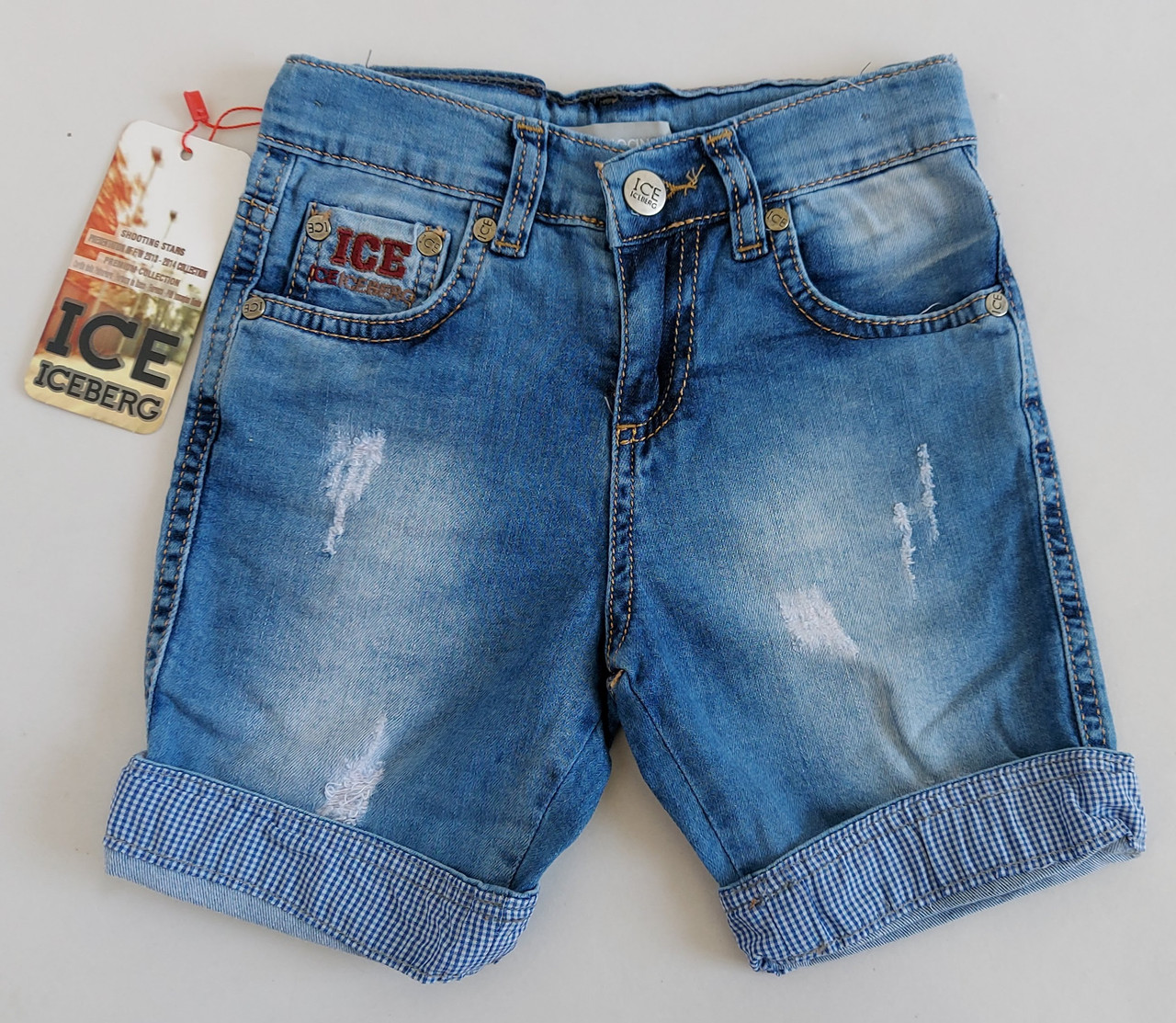 Джинсові дитячі бриджі «Iceberg» з підворотом, фото 1