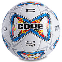 Мяч футбольный ламинированный Core Pro Liga №5 PREMIER 047 White-Blue-Red