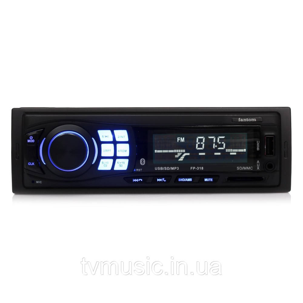 Автомагнітола Fantom FP-318 Black/Blue