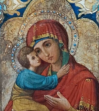 Володимирська ікона Божої матері 19 століття, фото 2