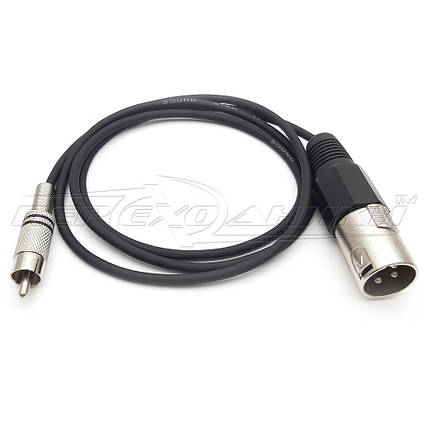 Кабель RCA (тюльпан) на XLR 3 Pin в екрані (тато), фото 3
