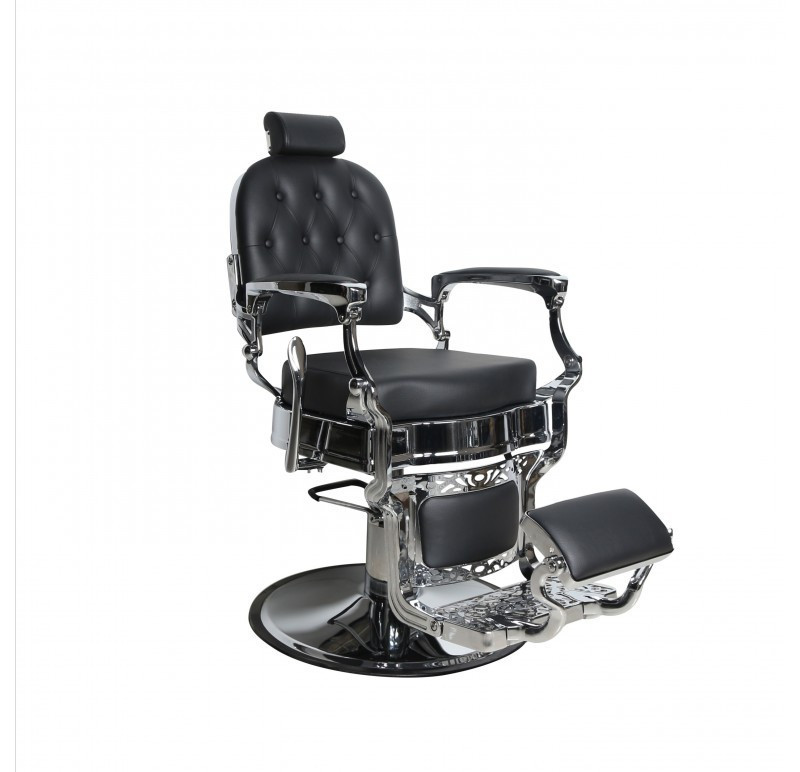 Крісло перукарське для barbershop Ernesto Чорне (Krasa ProfTM)