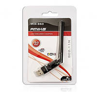 Адаптер USB WiFi Amiko 860 (на чипе 5370) 2 dBi (150 мм) 150 Мбит/с Сетевой адаптер b/g/n