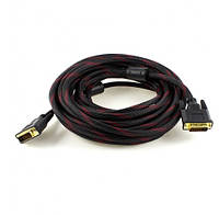 Кабель Dvi-Dvi 1.5m 2 ферита оплетка Black/Red 24/24pin (06179)