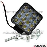 LED фара квадратна 48W, 16 ламп, широкий промінь 10/30V 6000K | VTR