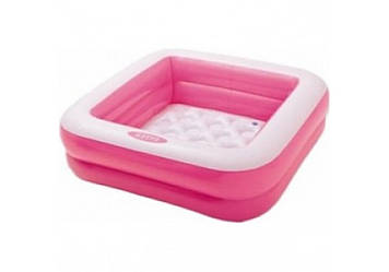 Надувний басейн для дітей квадратний Intex Pink 85х85х23 см