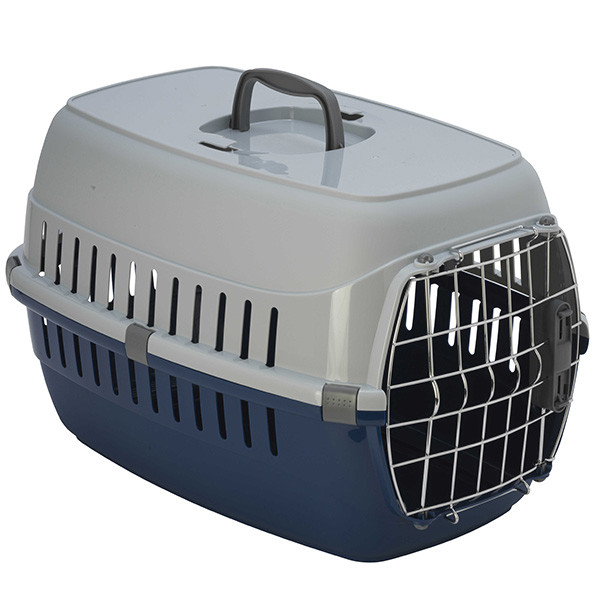 Переноска для собак і котів металеві дверцята із замком Moderna Road Runner чорничний 56х37х35см (T203331), фото 1