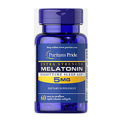 Puritan's Pride Мелатонін для сну Melatonin 5 mg (60 softgel)