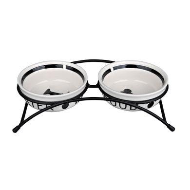 Керамічні Миски на підставці Trixie «Eat on Feet» 2 x 250 мл / 13 см (білі), фото 1