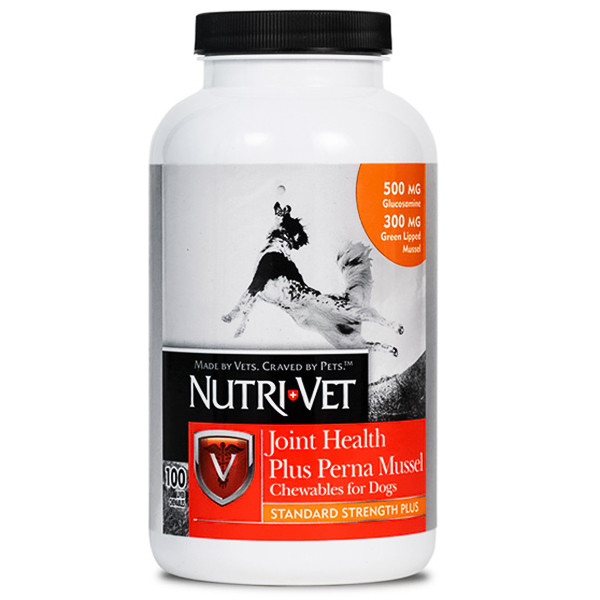 Жувальні таблетки з глюкозаміном, мідіями, ЧСЧ для собак Nutri-Vet Joint Health Plus Perna Mussel здоров\'я суглобів (66667)