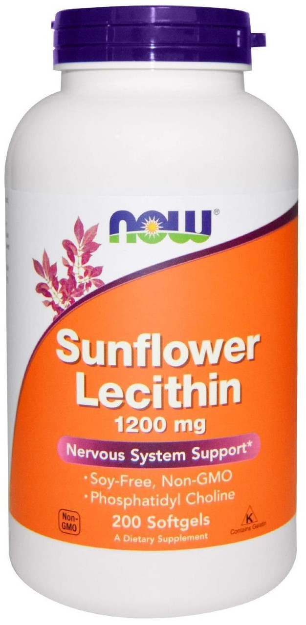 Подсолнечный лецитин Now Foods - Sunflower Lecithin 1200 мг (200 капсул ...