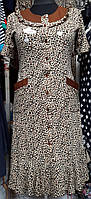Красивый Женский батальный трикотажный халат на пуговицах 50-56 р Турция , доставка по Украине Укрпочта,НП